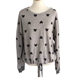 Mickey Mouse long sleeve fleece top with tie waist